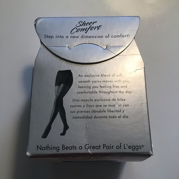 Vtg L’eggs Sheer Comfort Control Top Enhanced Toe Size Q Jet Black Nylon Hose - Picture 4 of 6